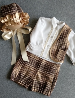 Shirt, vest, shorts and hat for a reborn doll