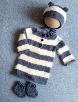 Striped outfit for a reborn doll