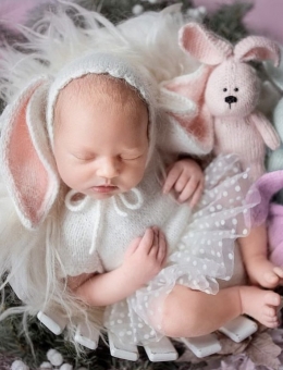Tulle skirt bunny suit for a reborn doll